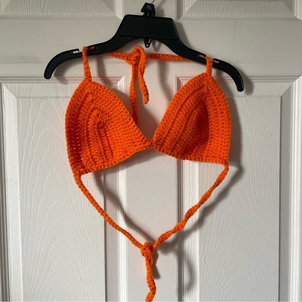 Crochet Top - Bright Orange